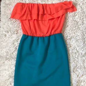 Halter top dress with flousy detail